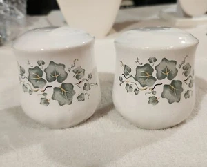 Salero y pimentero Corelle Callaway buen estado blanco y verde hiedra - Imagen 1 de 5