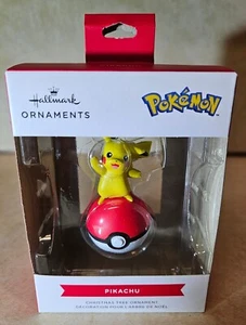 Pokemon Hallmark Christmas Ornament Pokemon Yellow Pikachu Red Ball New In Box - Picture 1 of 7