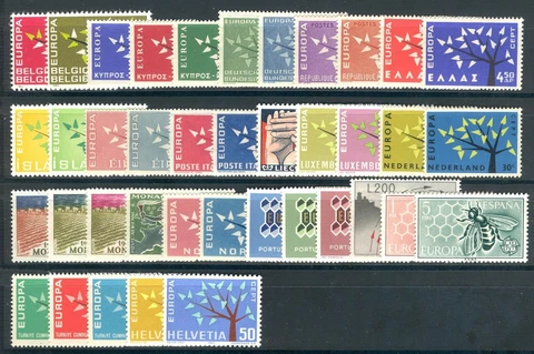 1962 EUROPA CEPT complete year set MNH Cover