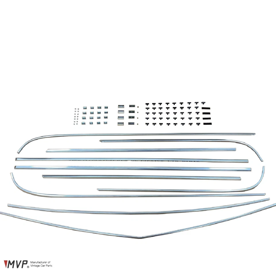 MVP BMW 2002 Chrome Belt Trims ASSY (10PCS Trims + Complete Hardware), Brand New - Image 1 of 4