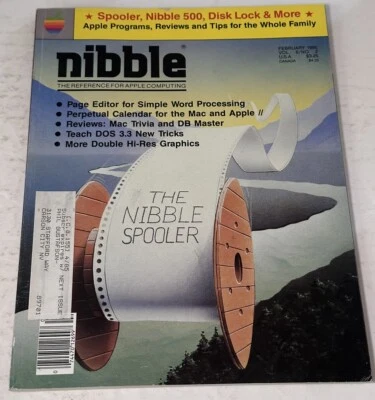 Vintage February 1985 Nibble Magazine Disk Lock DB Master DOS 3.3 Nibble Spooler - Image 1 of 4