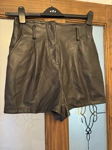 New Look Leather Look Shorts - Size 10 - Excellent Condition - Picture 1 of 2