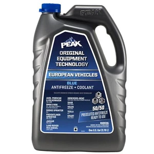 PEAK European Blue Antifreeze Coolant 50 50 Prediluted 1 Gallon Extended Life - Afbeelding 1 van 7