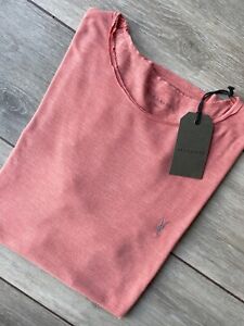 ALL SAINTS WASHED MARSALA "DIFFER / HENNING" CREW T-SHIRT TOP - SMALL - NEW TAGS