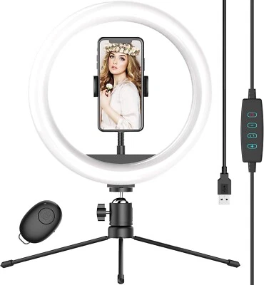 Waulnpekq 10 Self Ring Light W Tripod Stand Phone Holder Ring Light - Image 1 of 4