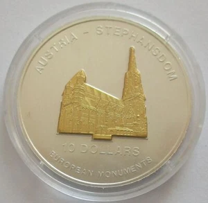 Nauru 10 Dollars 2005 European Monuments Stephansdom in Wien 1 Oz Silber - Picture 1 of 2