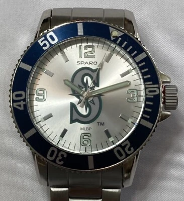 New Seattle Mariners Sparo Key Style Men's Sports Watch Metal Band - Image 1 of 4