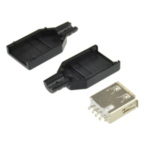 10 Piezas USB2.0 Tipo-A Enchufe 4-pin hembra Adaptador Conector Jack y Cubierta de Plástico Negro - Imagen 1 de 4