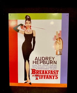 Tin Poster For 1961 Film “Breakfast At Tiffany” Audrey Hepburn 15x12” China. - Picture 1 of 3