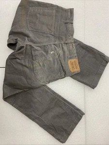 Vintage Levis Corduroy 517 Pants Men 33x27 Gray Bootcut 80s Flare Cords USA Hem - Picture 1 of 15