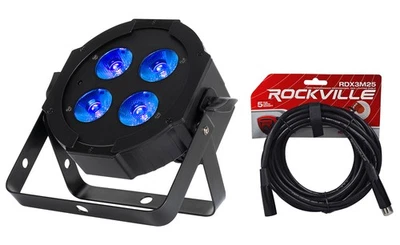 American DJ Eliminator Mega Hex L Par RGBLA+UV LED Wash Light+Remote+DMX Cable - Image 1 of 4