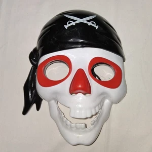Pirate Skull Mask Halloween Costume Party Prop Decorative Black Red Light Up - Picture 1 of 2