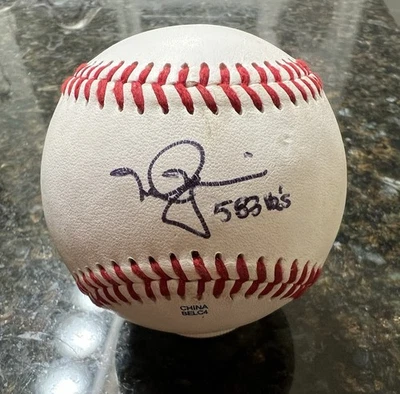 JSA A’s and CARDINALS’ SLUGGER MARK MCGWIRE SIGNED OML BALL Inscribed 583 HR - Image 1 of 2