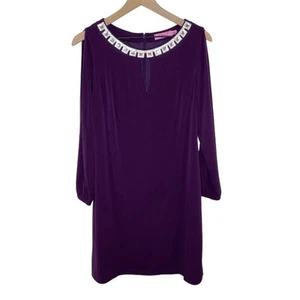 Eliza J Embellished Neckline Open Sleeves Shift Dress Size 8 New With Tags - Picture 1 of 8