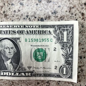 1955 Trailing Birth Anniversary Year Dollar Bill Fancy S/n B159811955C - Picture 1 of 3