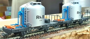 BEMO H0m - RhB 2 CARRI TRASPORTO CEMENTO - Art. 2259 122 -CON SCATOLA ORIGINALE - Afbeelding 1 van 3