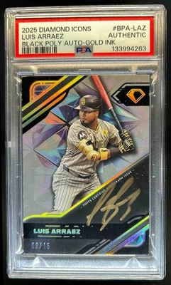 2025 Diamond Icons Luis Arraez Black PolychromatINK Auto Gold Ink #9/15 PSA AUTH - Image 1 of 2