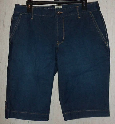EXCELENTE BERMUDAS VAQUERAS IZOD PARA MUJER DESGASTADAS AZUL OSCURO TALLA 10 Foto 1 de 3