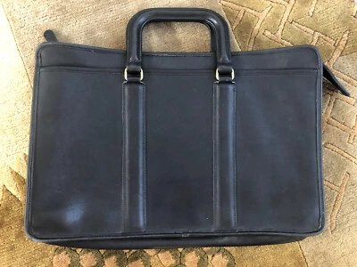 COACH BLACK LARGE LEATHER HANDBAG BRIEFCASE 5090 VINTAGE MADE IN USA BAG 17” EUC - Image 1 of 4