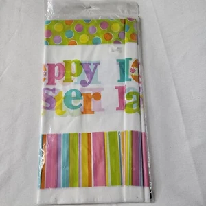 Cubierta de mesa de plástico desechable Amscan 54"x102" feliz Pascua rectángulo NUEVO 1 Ct - Imagen 1 de 6