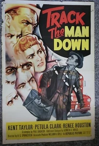 Póster de una hoja Track the Man Down 1955 de Kent Taylor Petula Clark George Rose - Imagen 1 de 1