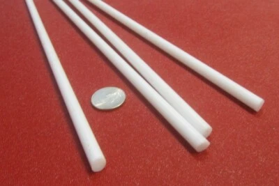 Varillas de Teflón PTFE Blanco Virgen (1/4) 0,250" Diámetro x 72 Largo, 4 Unidades, Extruidas Foto 1 de 4