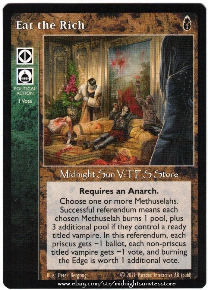 Eat the Rich Anarchs Unbound Kickstarter V:TES VTES Vampire CCG - Image 1 of 1