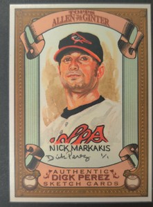 2007 Topps Allen and Ginter Dick Perez Sketches Baseball Card #3 Nick Markakis