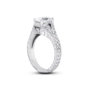 Anillo de compromiso estilo vintage platino diamantes naturales forma ovalada I VS1 1,53 quilates - Imagen 1 de 4