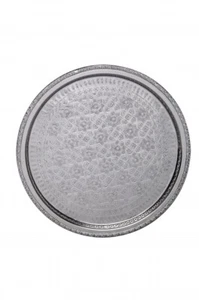 orientalisches Tablett Nadia 42cm Silberfarbig - Bild 1 von 6