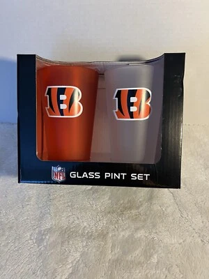 Conjunto de dois copos fosco NFL Cincinnati Bengals 16 oz novo na caixa  - Imagem 1 de 4