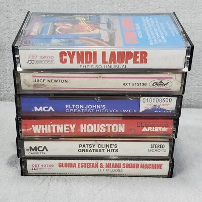Lot of 6 Vintage 80’s Music Cassette Tapes Cyndi Lauper & More See Description - Image 1 of 4