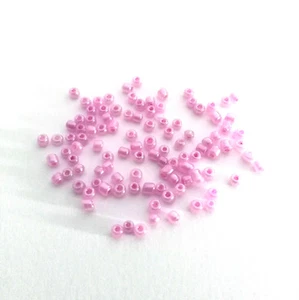 Konvolut ca. 1000 Rocaille GLASPERLEN ROSA PINK Perlmutt 2mm Loch 1mm Schmuck - Bild 1 von 1