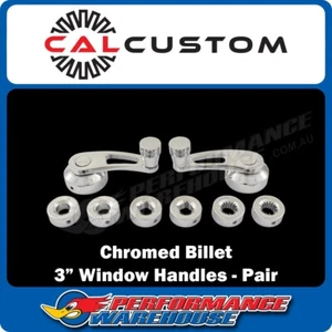 Cal Custom 3" Window Winders Chromed Billet Aluminium suits Ford & GM - CAL-3488 - Bild 1 von 2