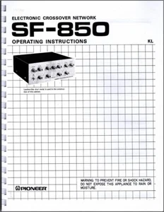 Pioneer SF-850 Electronic Crossover Network Owners Manual - Picture 1 of 5