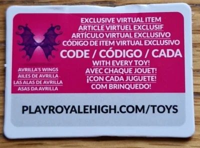 Roblox Royale High AVRILLA' S WINGS RARE CODE SENT INMEDIATE