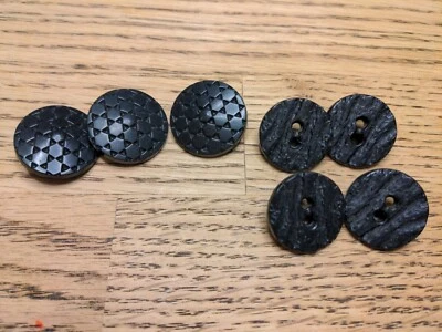 Vintage Mixed Lot Deco 30s Buttons Black Big Buttons color  - Image 1 of 4
