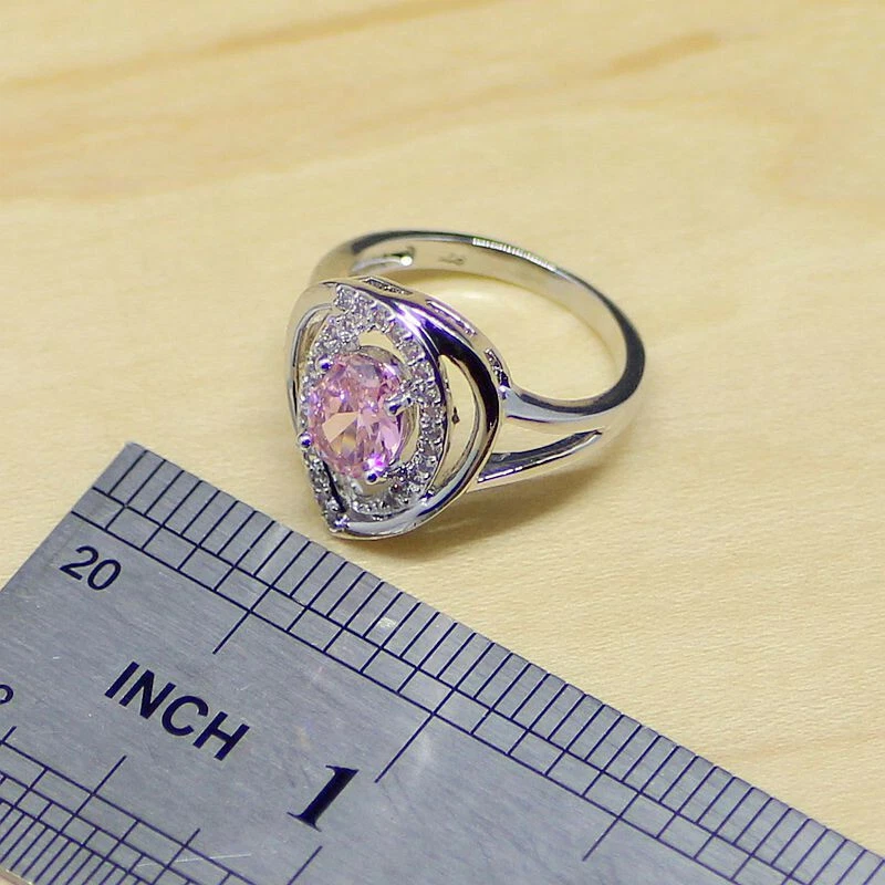 ANELLO IN ARGENTO 925 E ZIRCONITE ROSA. - Immagine 1 di 1