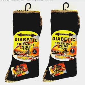 Diabetic Socks 6 Pairs Pack Men's Soft Top Heavy Duty SIZE 6-11 UK - Picture 1 of 4