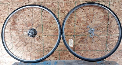 Shimano 600 27" Road Bike Wheel Set 6 Speed Freewheel Silver Fast USA Shipping - Image 1 of 4