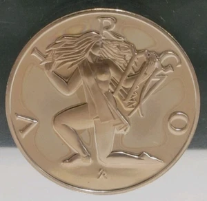 Franklin Mint Bronze "Jungfrau" Sternzeichen Medaillon Münze in Acryl Plexiglas Briefbeschwerer - Bild 1 von 12