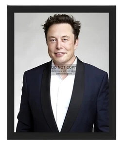 ELON MUSK OWNER OF TESLA, SPACEX, AND X TWITTER 8X10 FRAMED PHOTO - Picture 1 of 8