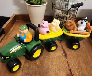 John Deere Animal Sounds Hayride Tractor 18+ Months Kids Toy 8 Figures - Picture 1 of 6