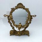 Vintage eleg lustro z brązu lustro uchylne lustro kosmetyczne żel barokowy putto brąz