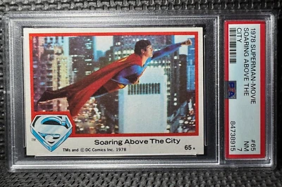1978 Superman Movie - Soaring Above the City #65 - PSA GRADED NEAR MINT 7 - Image 1 of 2