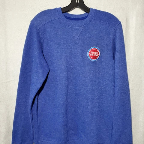 Detroit Pistons Pullover Sweater Small Long Sleeve Cotton Blend Cover