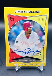 2023 Topps Brooklyn Collection Auto Gold Parallel Jimmy Rollins /50 Phillies - Picture 1 of 2