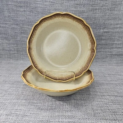 "Juego de 2 tazones de sopa de ensalada/postre de trigo integral Mikasa E8000 8"" Japón" Foto 1 de 4