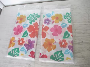 Lot of 2 Amscan Summer Hibiscus Vinyl Table Cover 54" x 96" Disposable - Picture 1 of 2