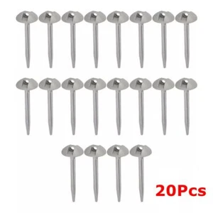20Pcs Heavy Duty Plastic Mushroom Domed Ground Sheet Tent Pegs Awning Carpet - Picture 1 of 9